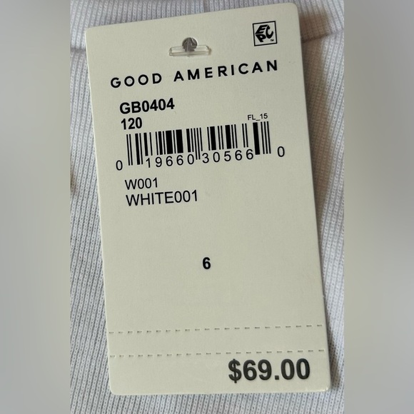 NWT Good American White Open-Back Short-Sleeve Thong Bodysuit with Snaps, XXXL - Picture 14 of 15